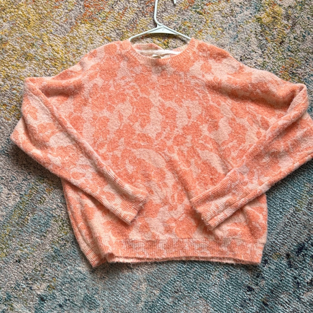 Cynthia Rowley Orange and Cream Sweater